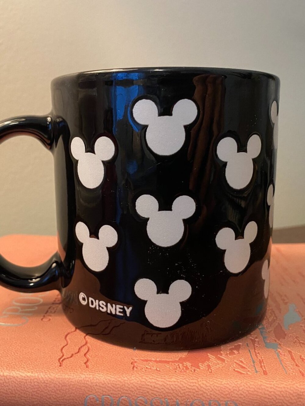 Vintage Disney Black & White Mickey Mouse Silhouette Ears Logo Coffee Mug Cup